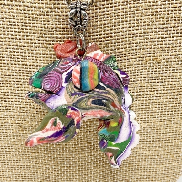 Colorful Handmade Artisan Fish Pendant - Picture 2 of 8